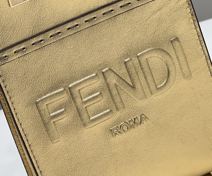 (Authentic Quality)Replica Fendi Mini Tote 13 Calf In Gold