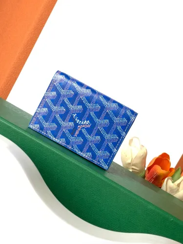(Authentic Quality)Replica Goyard Desinger Malhesherbes Card Holder Blue