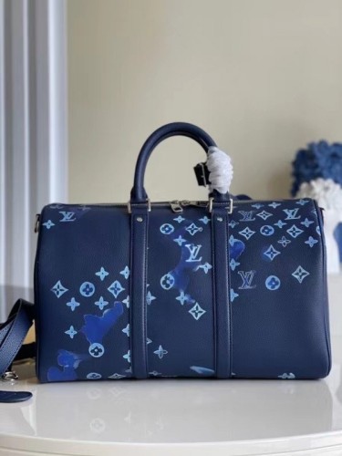 Replica Louis Vuitton Keepall Bandouliere 40 Ink Watercolor Leather M57845