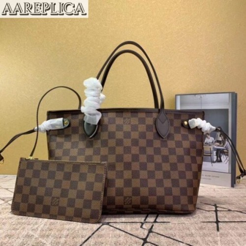Replica Louis Vuitton Neverfull PM Bag Damier Ebene N41359 BLV098