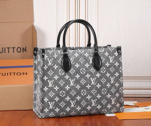 Replica Louis Vuitton ONTHEGO MM Bag Monogram Jacquard Denim M46448