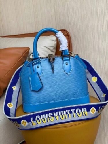 Replica Louis Vuitton Epi Alma BB Bag With Jacquard Strap M57426 BLV163