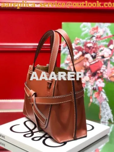 Replica Loewe Gate Top Handle Mini Bag 66042 in Natural Calfskin Tan
