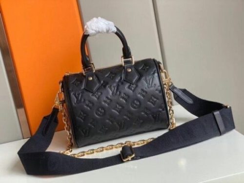 Replica Louis Vuitton Speedy Bandouli??re 22 Bag Monogram Lambskin M58631 BLV707