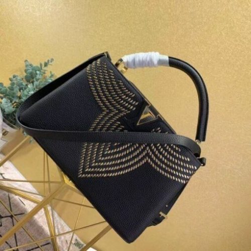 Replica Louis Vuitton Black Capucines PM Bag With Beads M52979 BLV851