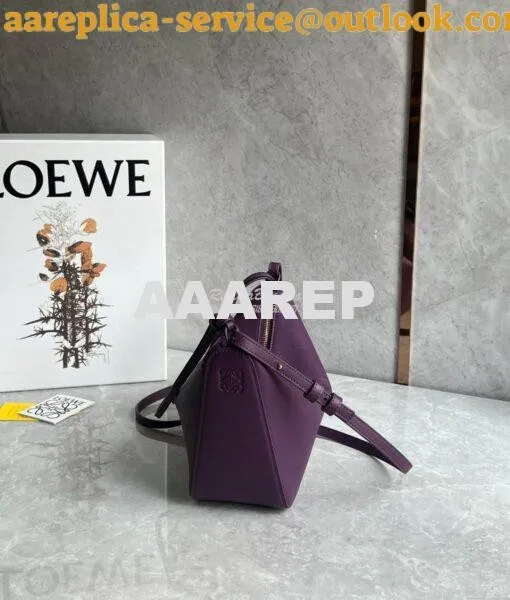 Replica Loewe Mini Hammock Hobo bag in classic calfskin A538G13 Purple