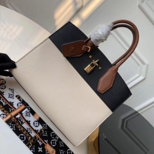 Replica Louis Vuitton Beige City Steamer MM Tri-colour Bag M53755 BLV790