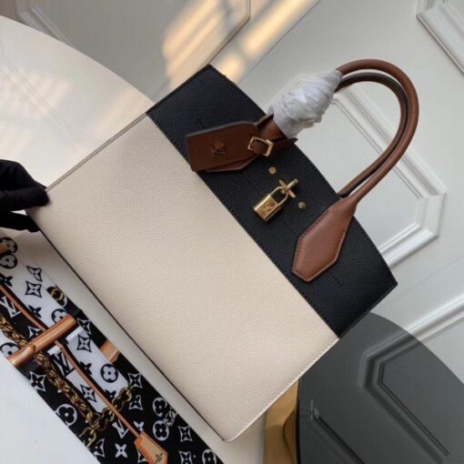 Replica Louis Vuitton Beige City Steamer MM Tri-colour Bag M53755 BLV790
