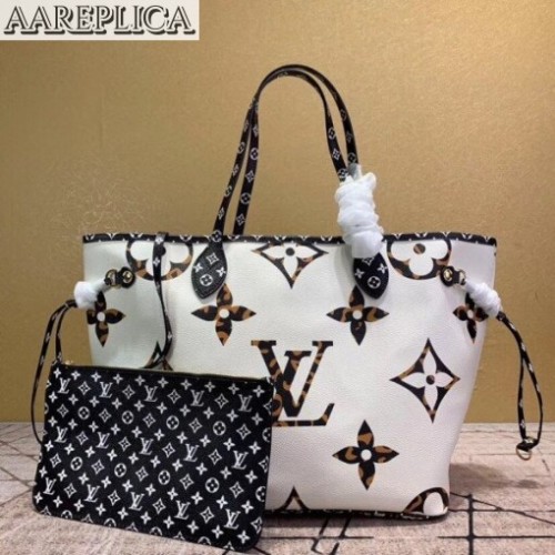Replica Louis Vuitton Neverfull MM Monogram Jungle Leopard Zebra M44716 BLV297