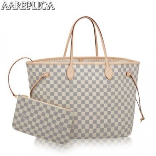 Replica Louis Vuitton Neverfull GM Bag Damier Azur N41360 BLV056