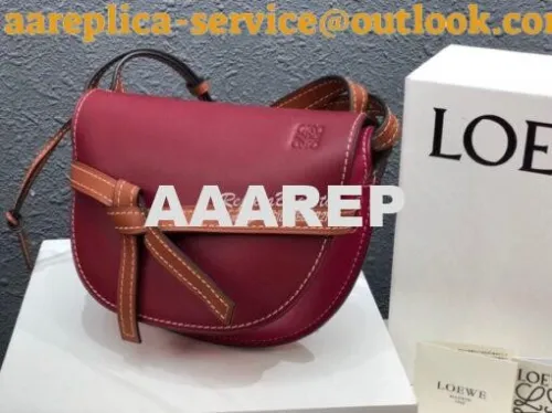 Replica Loewe Gate Small Bag 397511 Oxblood/ Wine