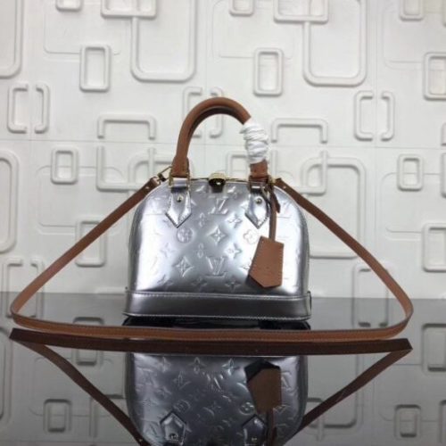 Replica Louis Vuitton Silver Alma BB Monogram Vernis M90484 BLV613