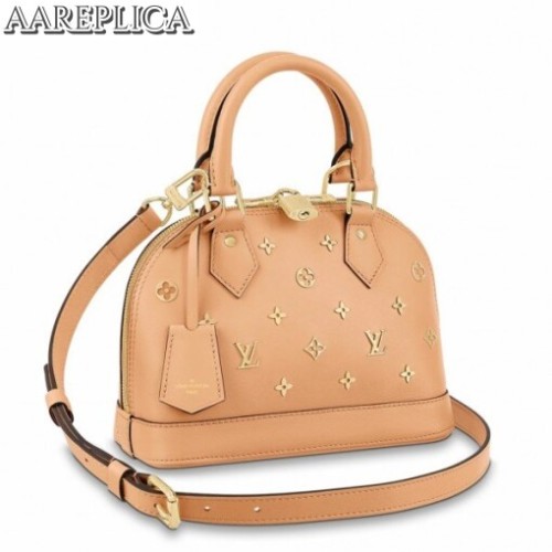 Replica Louis Vuitton Alma BB Bag With Metallic Monogram Pattern M58638 BLV733