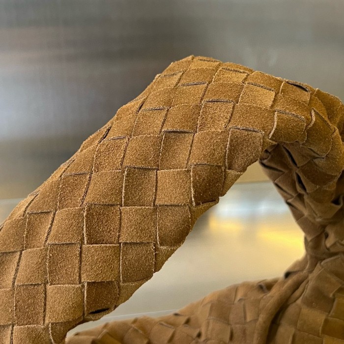 Replica Bottega Veneta BV Hop oyster Suede Bag Small Brown