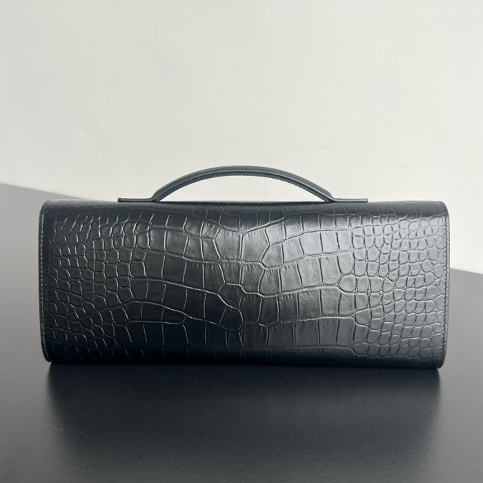 Replica Bottega Veneta BV Long Clutch Andiamo With Handle Intrecciato Black