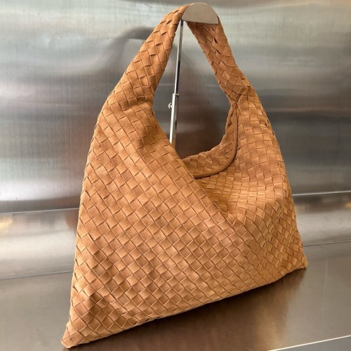 Replica Bottega Veneta BV Hop Intrecciato Suede Large Brown