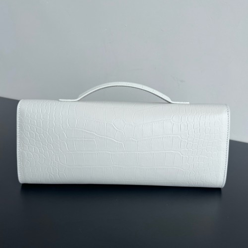 Replica Bottega Veneta BV Long Clutch Andiamo With Handle Intrecciato White