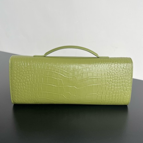 Replica Bottega Veneta BV Long Clutch Andiamo With Handle Intrecciato Green