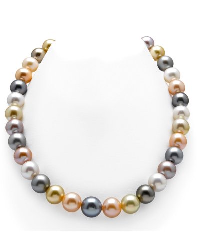 Multi-Color Tahitian, Golden South Sea & Freshwater Pearl Necklace, 10.0-12.0mm - AAA Quality