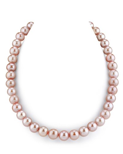 10.5-11.5mm Pink Freshwater Pearl Necklace- Gem Quality