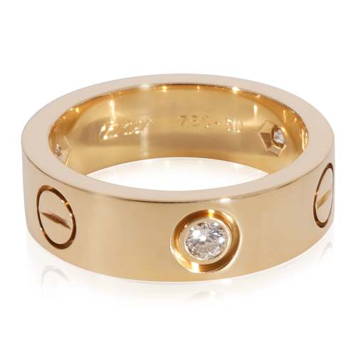 Cartier Love 3 Diamond Ring in 18k Yellow Gold 0.22 CTW