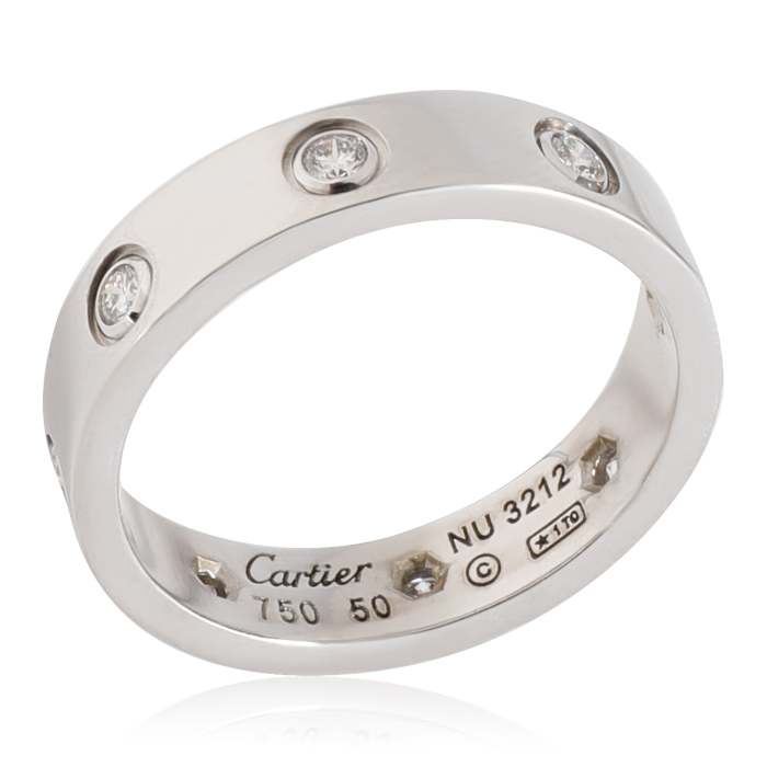 Cartier Love 8 Diamond Wedding Band in 18k White Gold 0.19 CTW