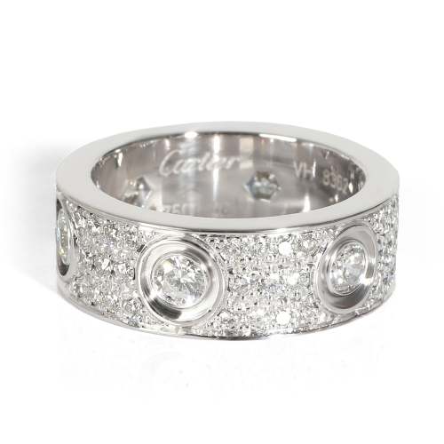 Cartier Love Diamond-Paved Ring  in 18K White Gold 1.26 CTW