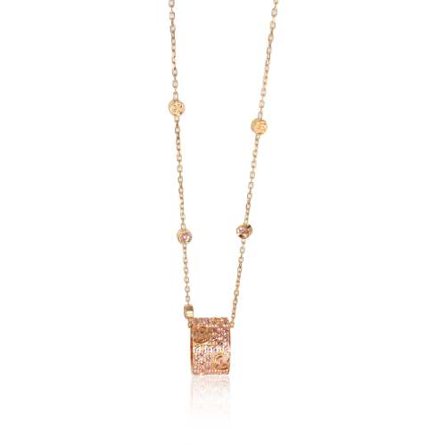Gucci Sapphire Icon Stardust Pink Sapphire Necklace in 18K Rose Gold