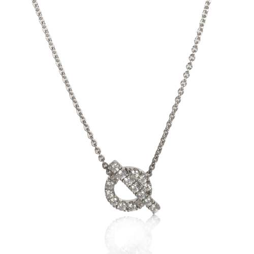 Hermès Finesse Diamond Pendant in 18K White Gold 0.46 CTW