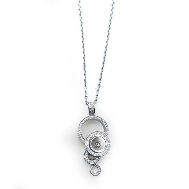 Chopard Happy Diamonds Bubble Pendant 18K White Gold