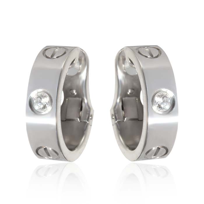 Cartier Love Diamond Earrings in 18k White Gold