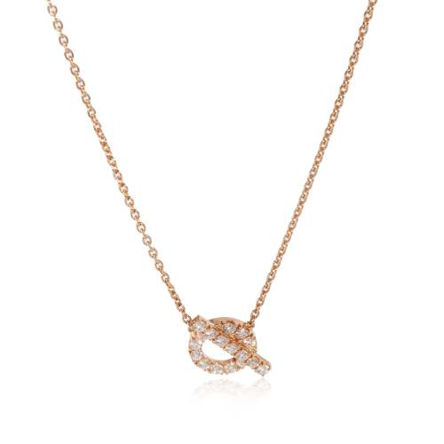 Hermès Finesse Pendant with Diamonds in 18k Rose Gold 0.46 CTW