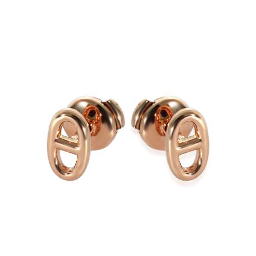 Hermès Chaine d'Ancre Very Small Model Earrings in 18k Rose Gold