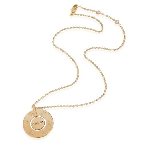 Gucci Icon Rotating Disc  Circle Pendant in 18K Yellow Gold