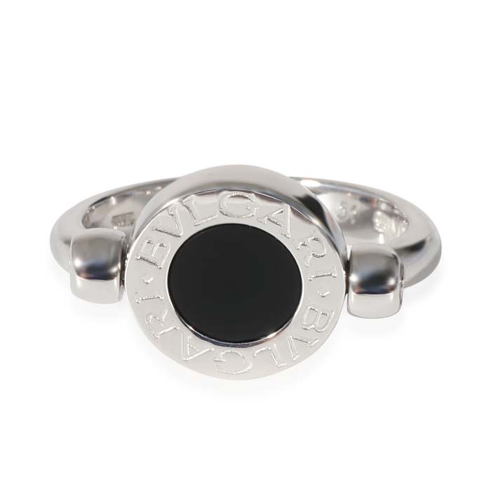 BVLGARI Bvlgari Bvlgari Onyx Diamond Ring in 18 KT White Gold Black 0.14