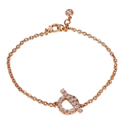 Hermès Finesse Diamond Bracelet in 18k Rose Gold 0.55 CTW