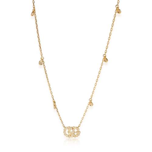 Gucci GG Running Diamond Necklace in 18k Yellow Gold 0.22 CTW