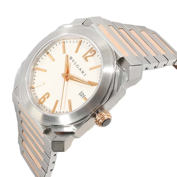 BVLGARI Octo Solotempo BGO 38 S Men's Watch in 18kt Stainless Steel/Rose Gold
