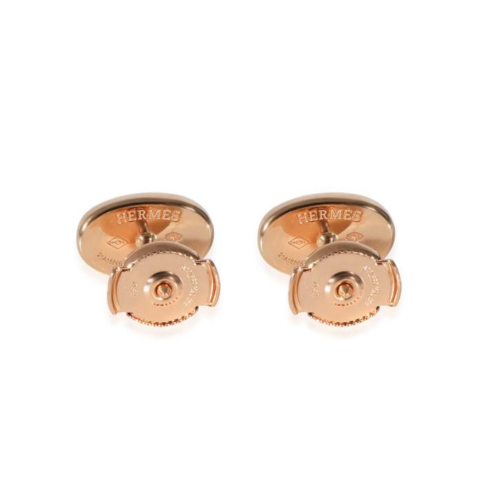 Hermès Chaine d'Ancre Contour Earrings in 18k Rose Gold 0.18 CTW