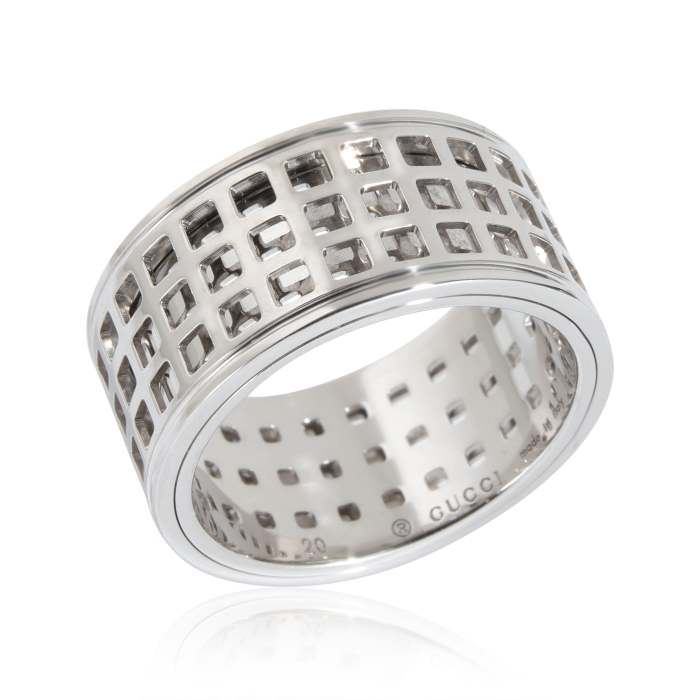 Gucci Cutout Spinning Ring in 18k White Gold