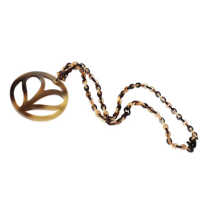 Hermès Love & Hearts Vintage Horn Pendant Necklace