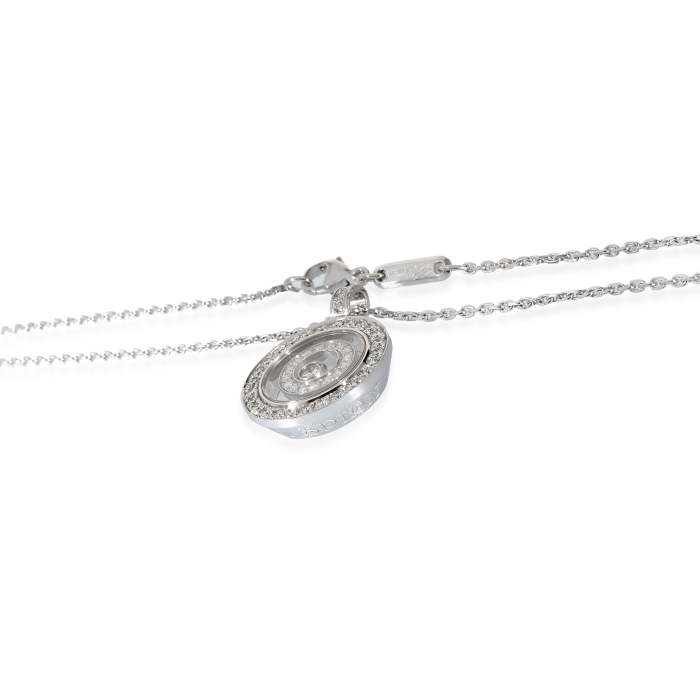 Chopard Happy Spirit Circle Diamond Necklace in 18K White Gold 0.72 CTW