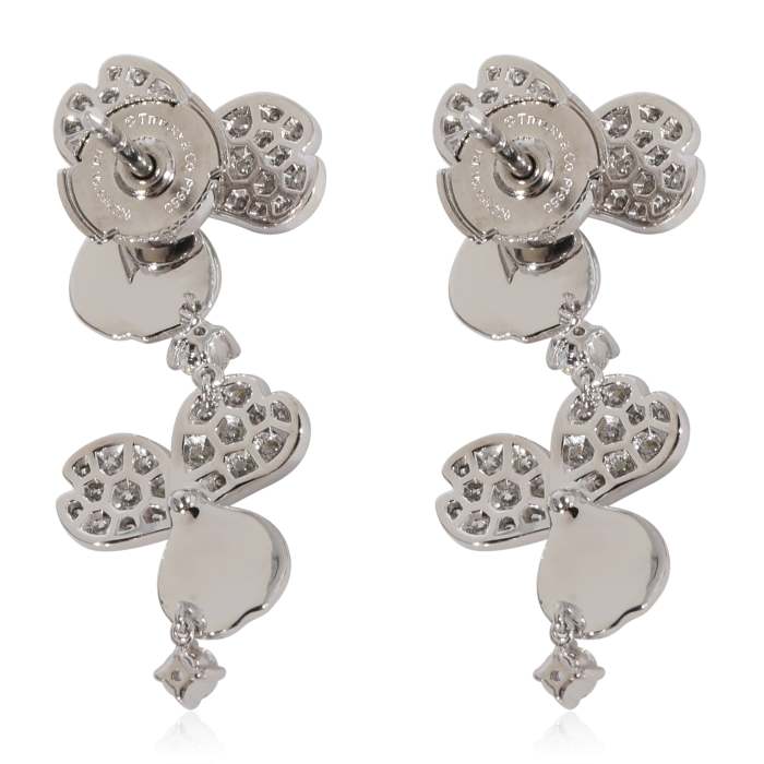 Tiffany & Co. Paper Flowers Diamond Earrings in 950 Platinum 1.02 CTW