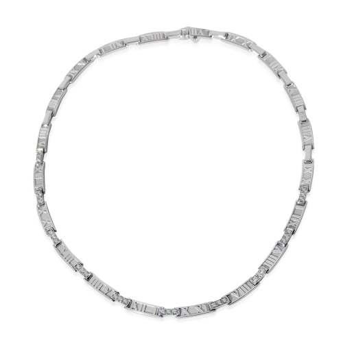 Tiffany & Co. Atlas Diamond Collar Necklace in 18k White Gold 1.5 CTW