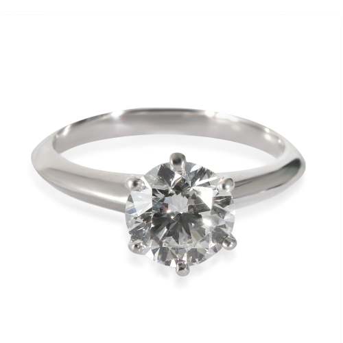 Tiffany & Co. Solitaire Diamond Engagement Ring in Platinum  H VVS1 1.34 CTW