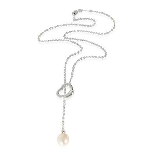 Tiffany & Co. Elsa Peretti Open Heart Lariat Necklace in Sterling Silver