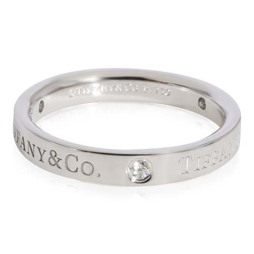 Tiffany & Co. 3 Diamond Band Ring in Platinum 0.07 CTW