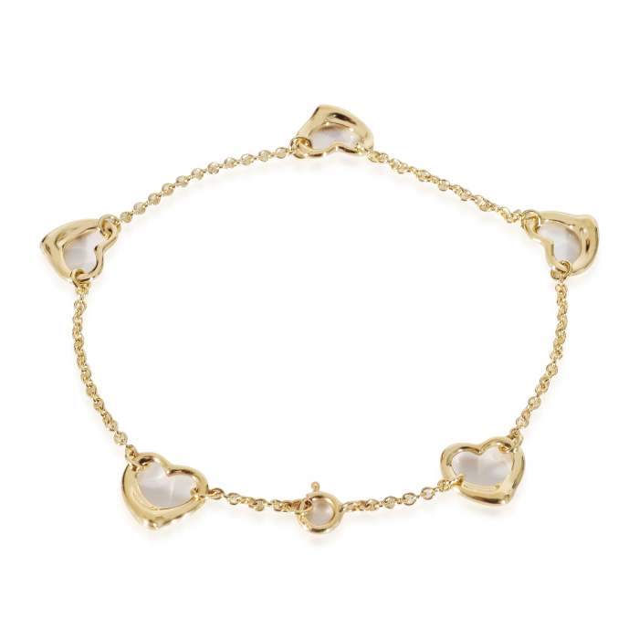 Tiffany & Co. Elsa Peretti Open Heart 5 Station Bracelet in 18K Yellow Gold