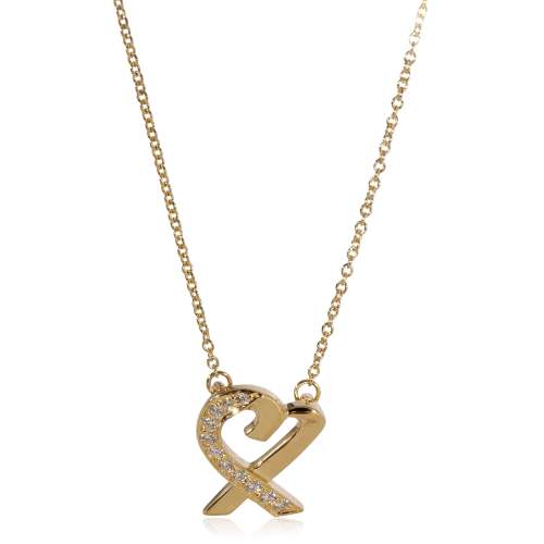 Tiffany & Co. Paloma Picasso Loving Heart Pendant in 18K Yellow Gold 0.14 CTW