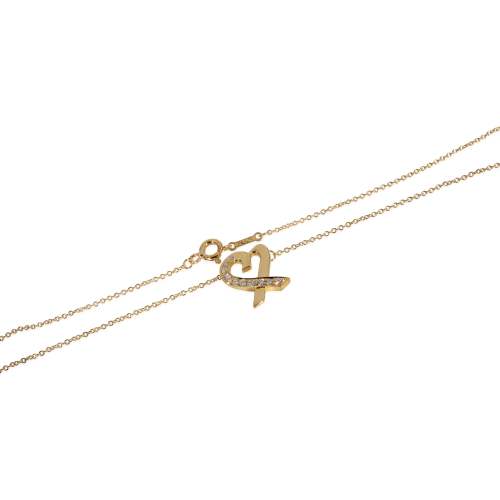 Tiffany & Co. Paloma Picasso Loving Heart Pendant in 18K Yellow Gold 0.14 CTW